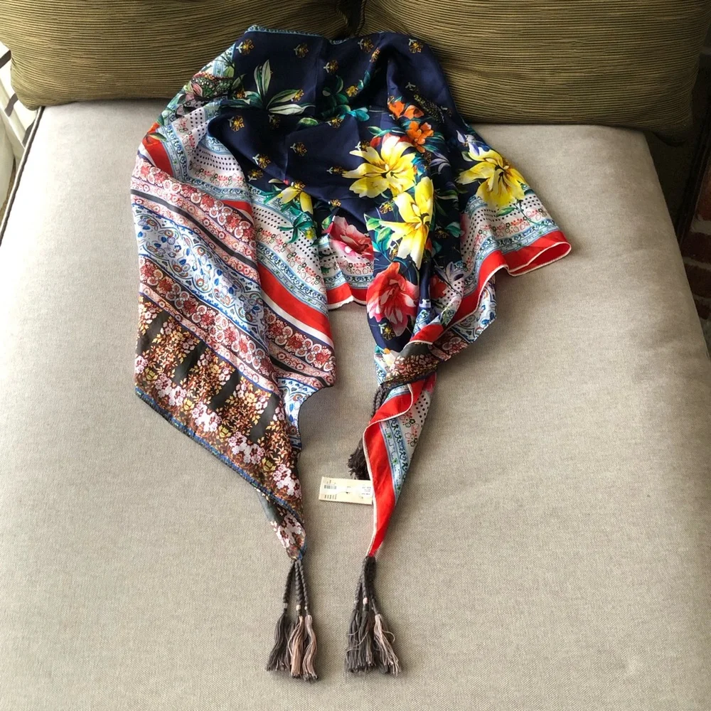 Johnny Was Silk Bernie Scarf 44”x44”